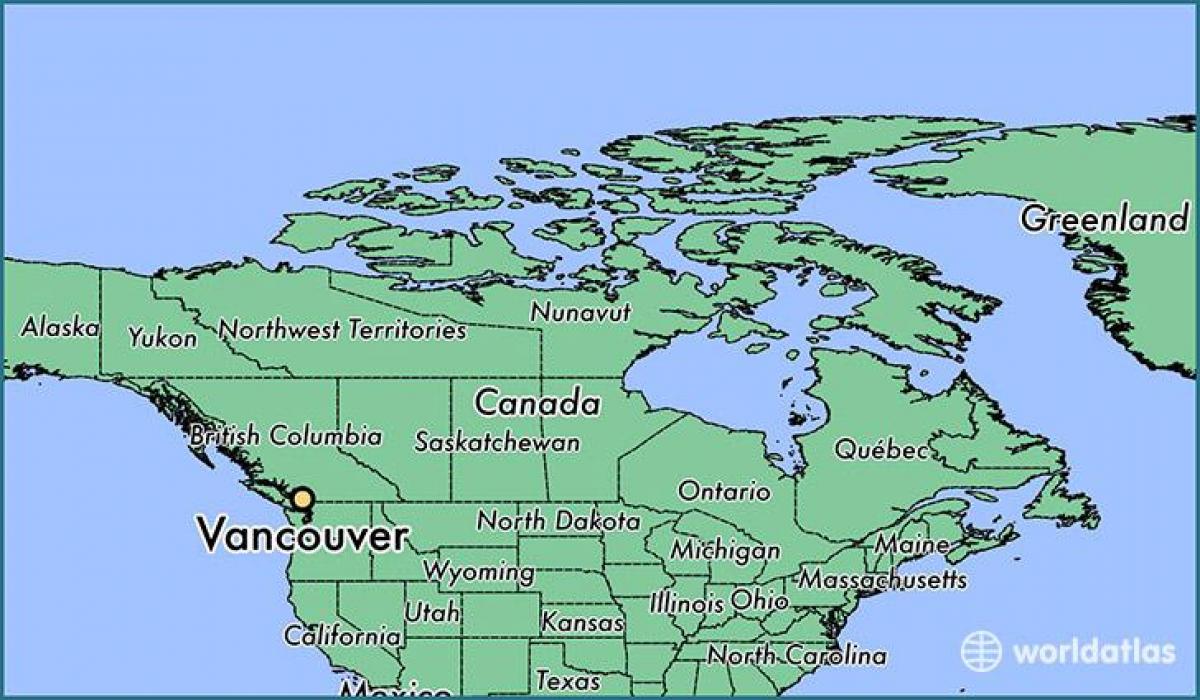 карта Канады показывает Ванкувер