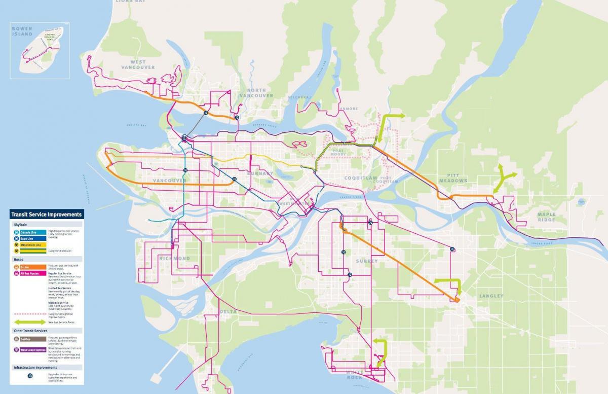транспортная система Ванкувера карте