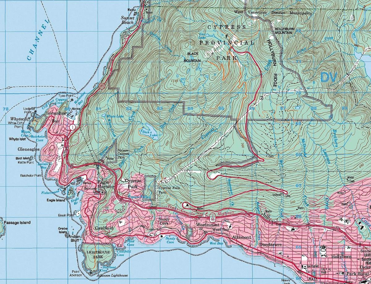Карта Ванкувера топографическая