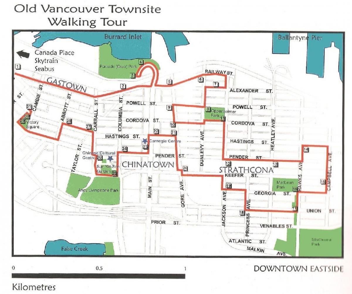 пешеходная экскурсия Ванкувер карта