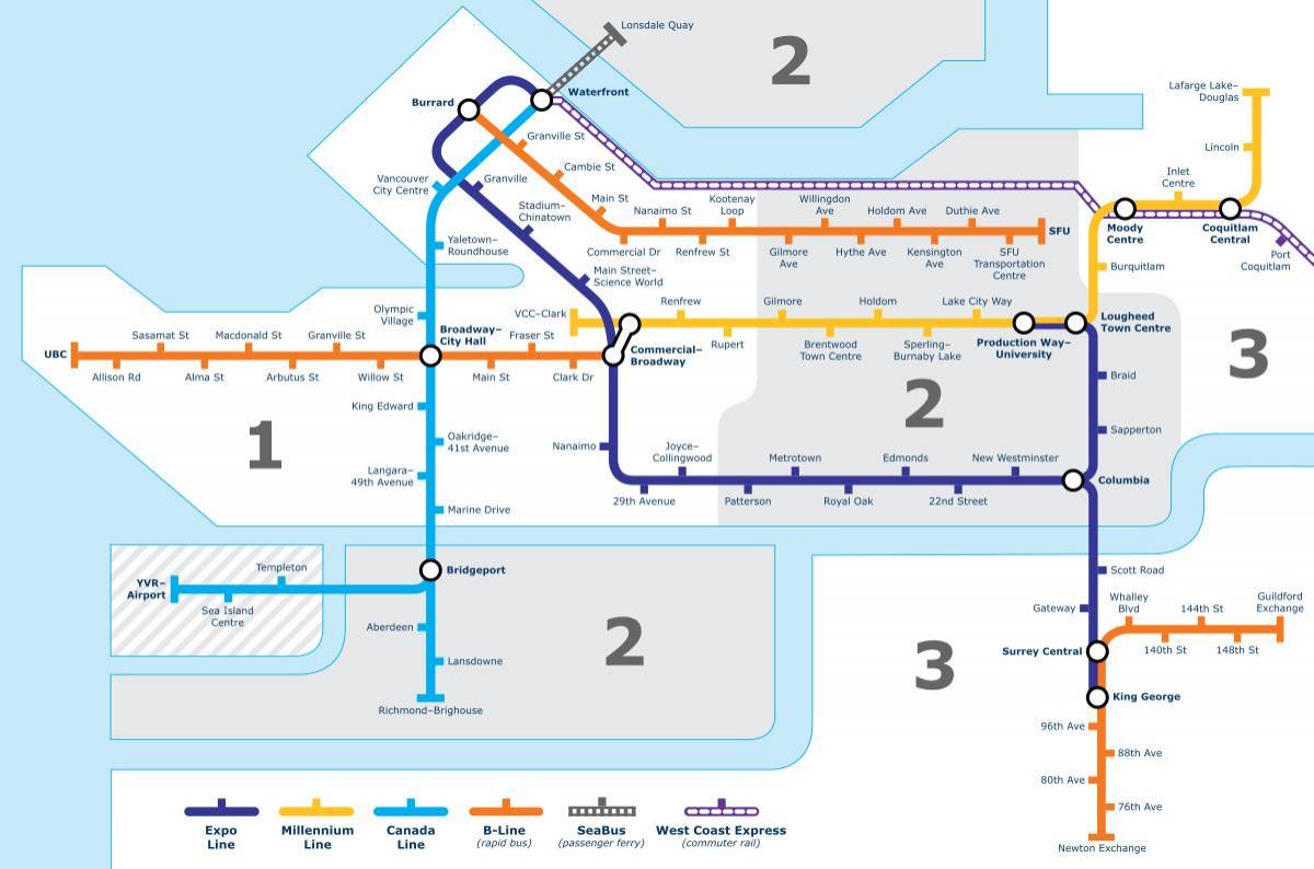 Ванкувере общественного транспорта карте