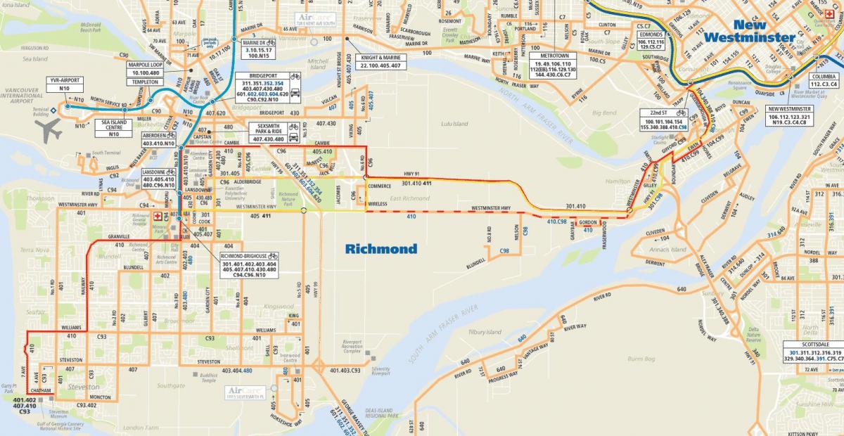 Карта Северной автобусной Ванкувер 