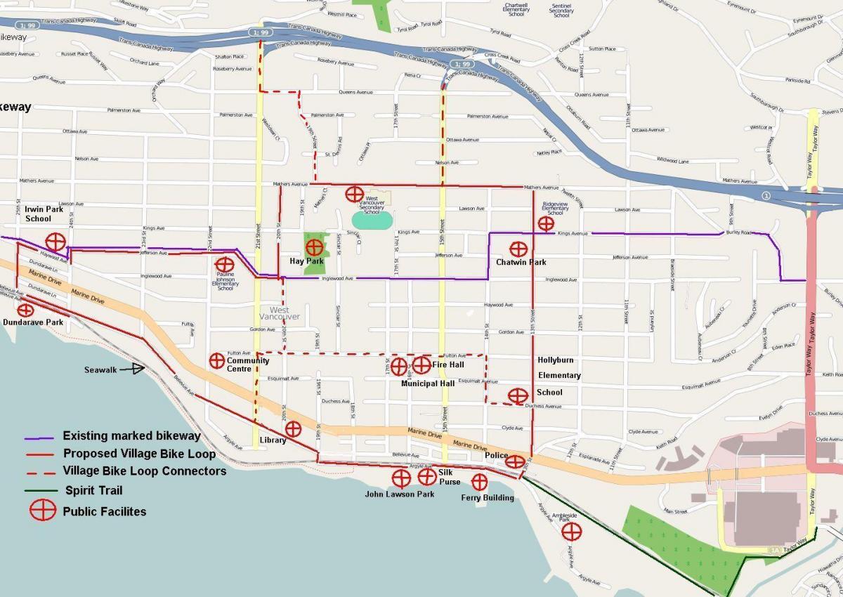Северный Ванкувер велоспорт карте