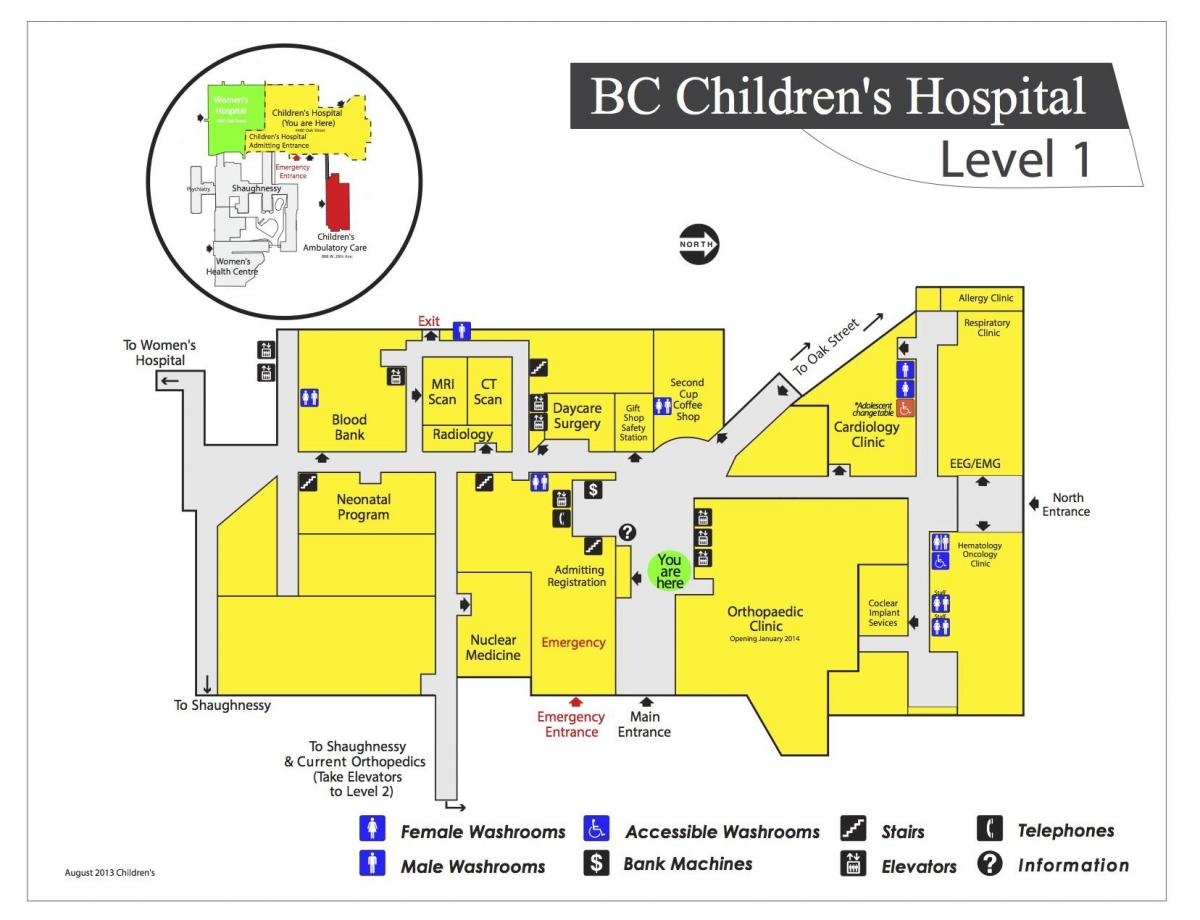 Карта детская больница Ванкувер