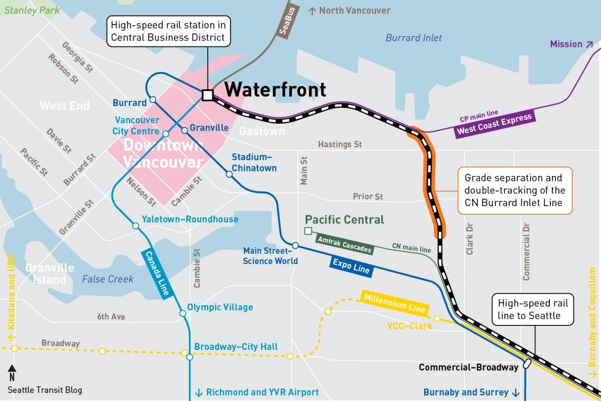 Карта водоема вокзала Ванкувер