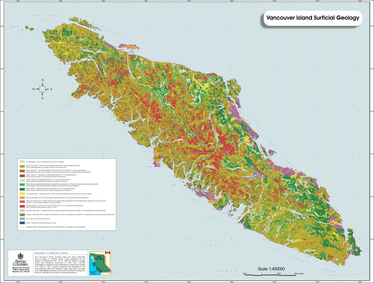 Карта острова Ванкувер геологии