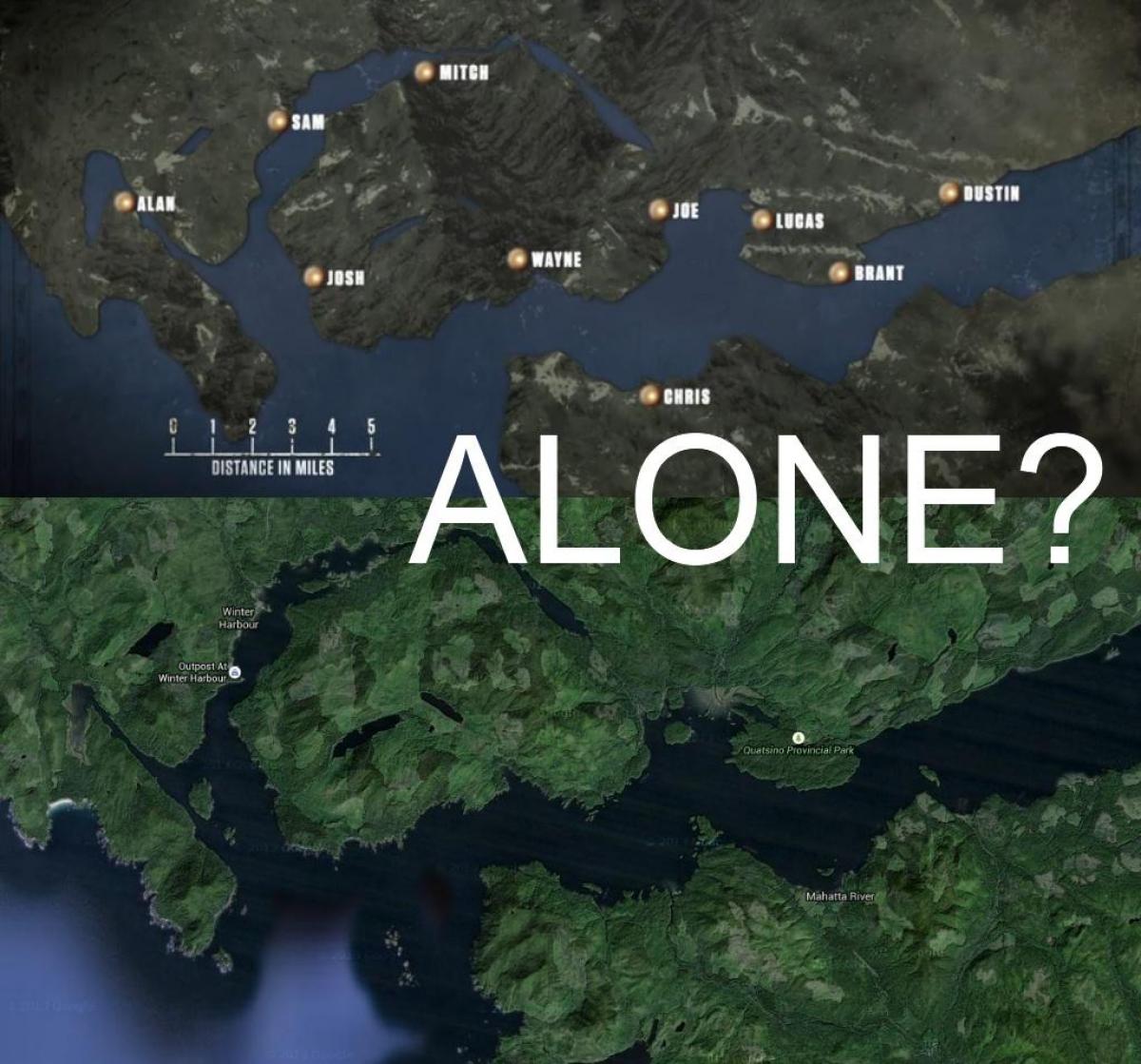 Карта острова Ванкувер в одиночку