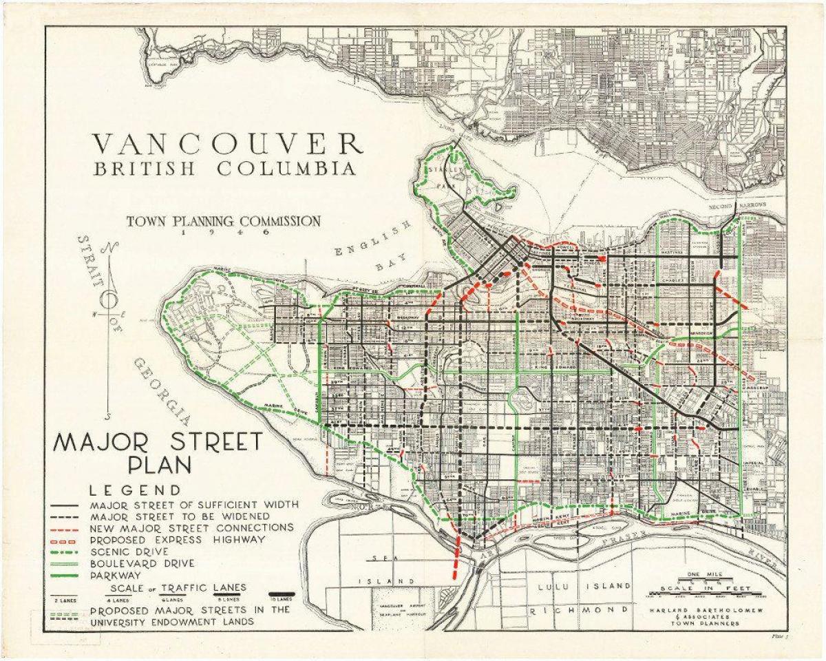 Карта старинные Ванкувер