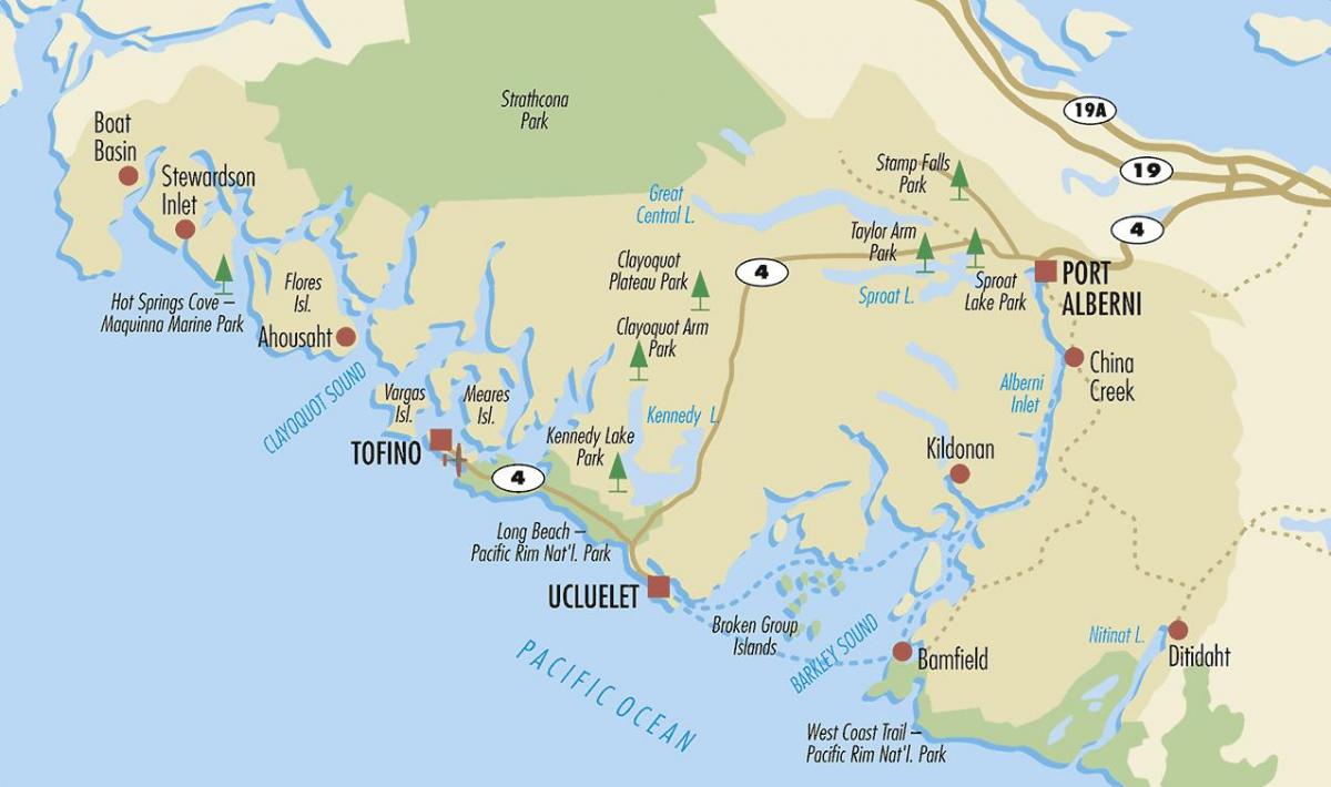 Карта юклулет острове Ванкувер 