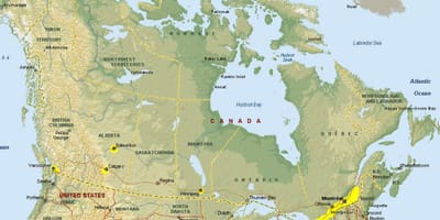 Карта пересечения границы Ванкувер