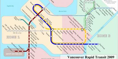 Поезд карта международный аэропорт Ванкувера 