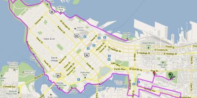 Город Ванкувер велосипеда карте