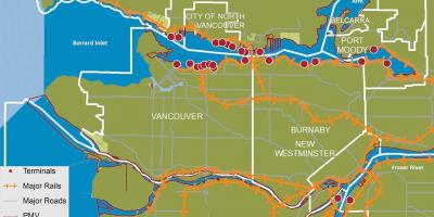 Карта города Норт-Ванкувер