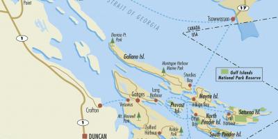 Карта острова в Персидском заливе Британская Колумбия, Канада