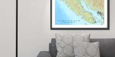 Карта острова Ванкувер стены