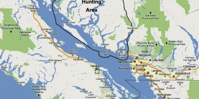 Карта острова Ванкувер охота