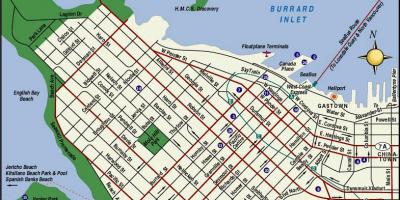 Карта центра города Ванкувер 